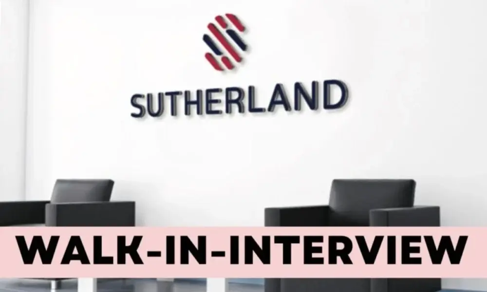 Sutherland Walk-in Fresher Vacancy